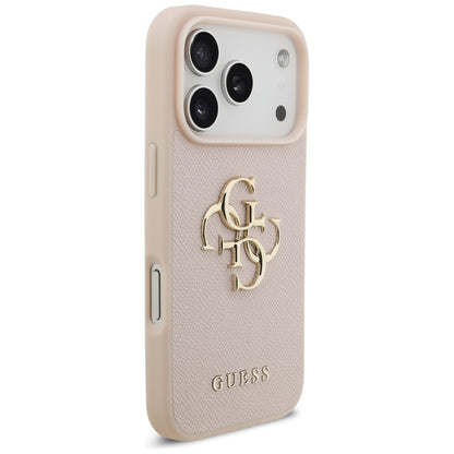 Deksel for Apple iPhone 17 Pro, Guess, 4G Grained Big and Classic Logo, Rosa