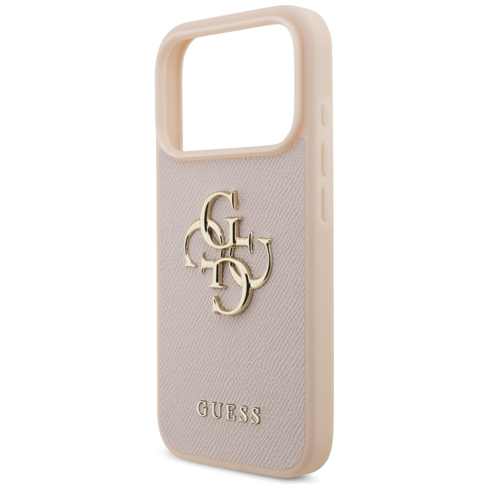 Deksel for Apple iPhone 17 Pro, Guess, 4G Grained Big and Classic Logo, Rosa