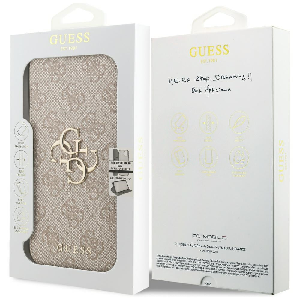Deksel for Apple iPhone 17 Pro, Guess, 4G Metal Logo, Rosa