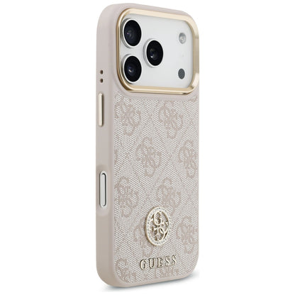 Deksel for Apple iPhone 17 Pro, Guess, 4G Strass Logo and Big Strap, Rosa