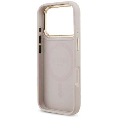 Deksel for Apple iPhone 17 Pro, Guess, 4G Strass Logo and Big Strap, Rosa