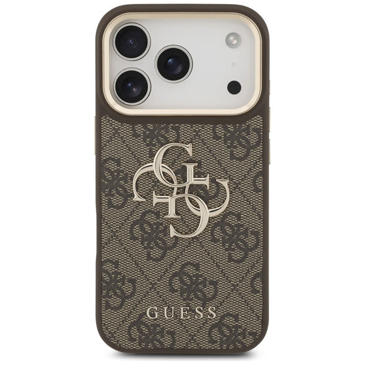 Deksel for Apple iPhone 17 Pro, Guess, Big 4G Classic Logo with Big Strap, Brun