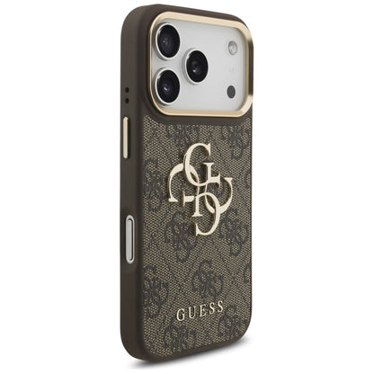Deksel for Apple iPhone 17 Pro, Guess, Big 4G Classic Logo with Big Strap, Brun