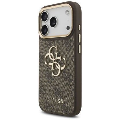 Deksel for Apple iPhone 17 Pro, Guess, Big 4G Classic Logo with Big Strap, Brun