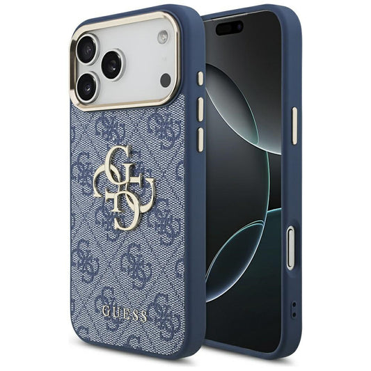 Deksel for Apple iPhone 17 Pro, Guess, Big 4G Logo Classic, Gullblå