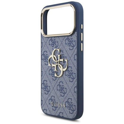 Deksel for Apple iPhone 17 Pro, Guess, Big 4G Logo Classic, Gullblå