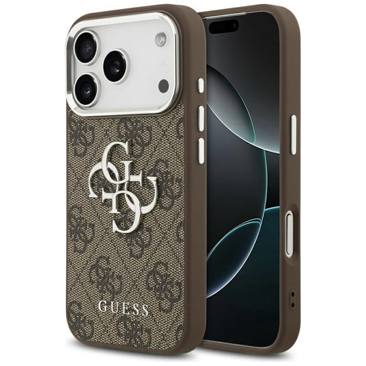 Deksel for Apple iPhone 17 Pro, Guess, Big 4G Logo Classic, Brun Sølv