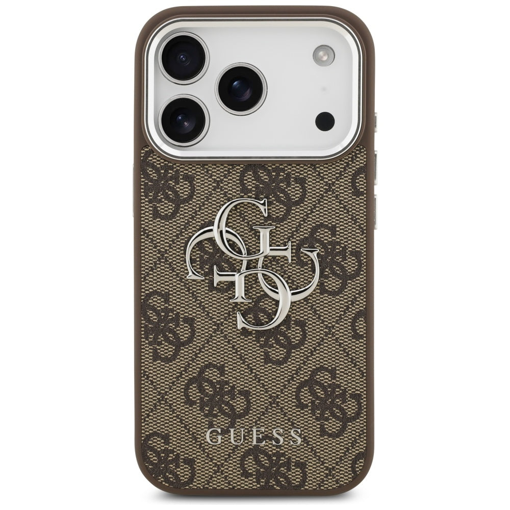 Deksel for Apple iPhone 17 Pro, Guess, Big 4G Logo Classic, Brun Sølv
