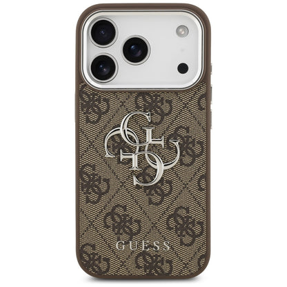 Deksel for Apple iPhone 17 Pro, Guess, Big 4G Logo Classic, Brun Sølv