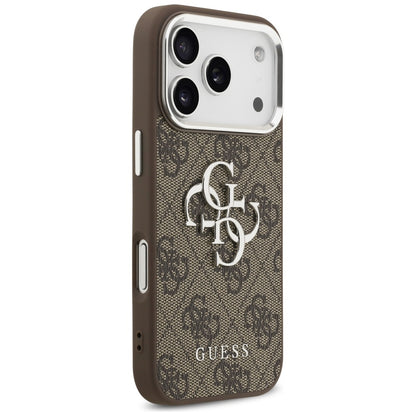 Deksel for Apple iPhone 17 Pro, Guess, Big 4G Logo Classic, Brun Sølv