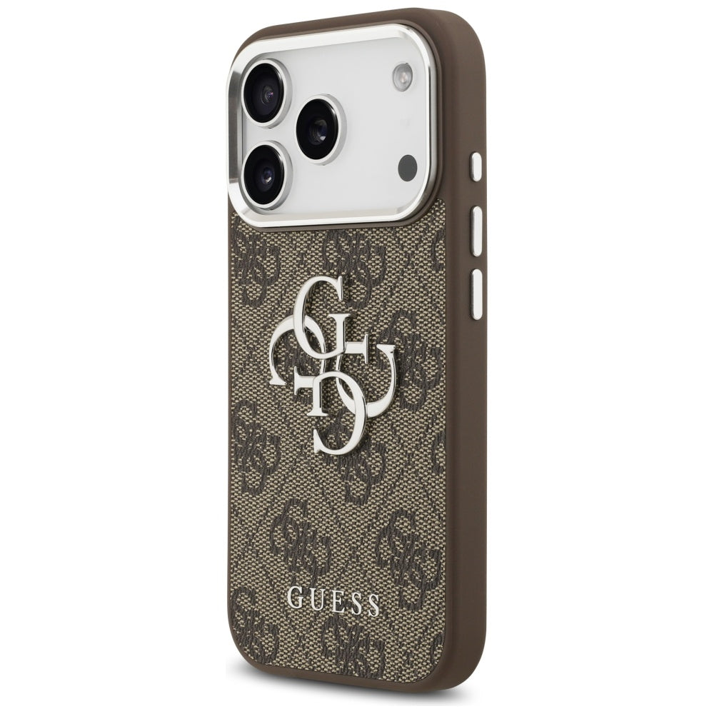 Deksel for Apple iPhone 17 Pro, Guess, Big 4G Logo Classic, Brun Sølv