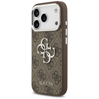 Deksel for Apple iPhone 17 Pro, Guess, Big 4G Logo Classic, Brun Sølv