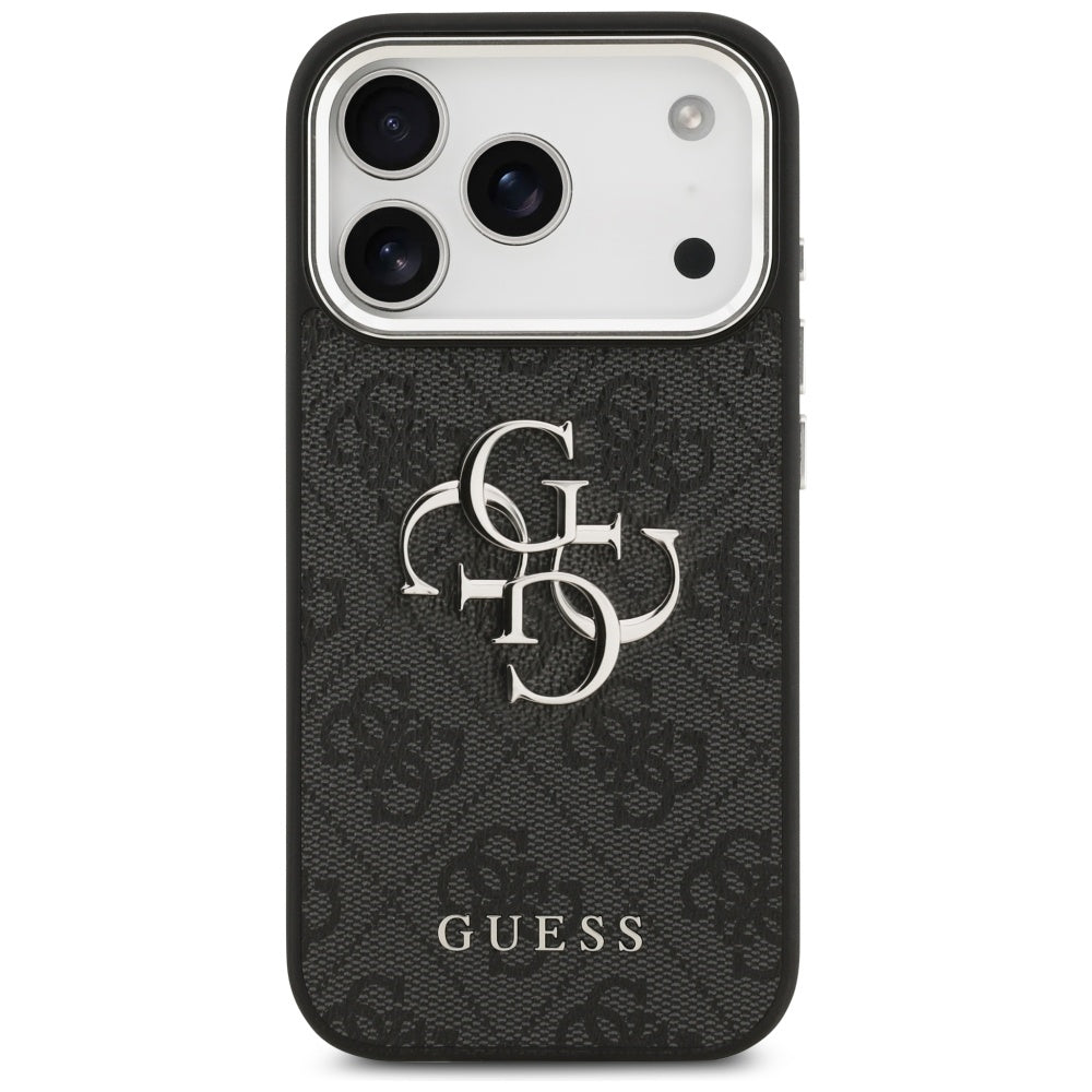 Deksel for Apple iPhone 17 Pro, Guess, Big 4G Logo Classic, Svart Sølv