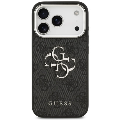 Deksel for Apple iPhone 17 Pro, Guess, Big 4G Logo Classic, Svart Sølv