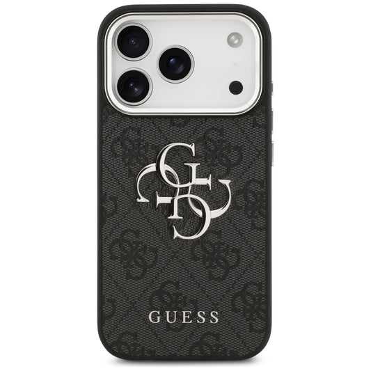 Deksel for Apple iPhone 17 Pro, Guess, Big 4G Logo Classic, Svart Sølv