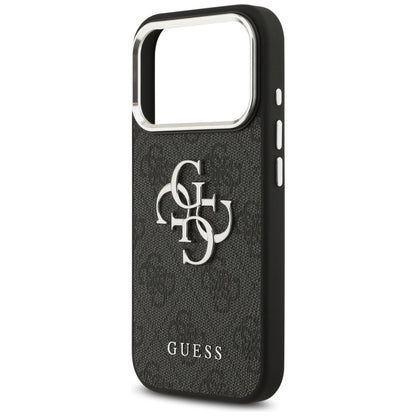 Deksel for Apple iPhone 17 Pro, Guess, Big 4G Logo Classic, Svart Sølv