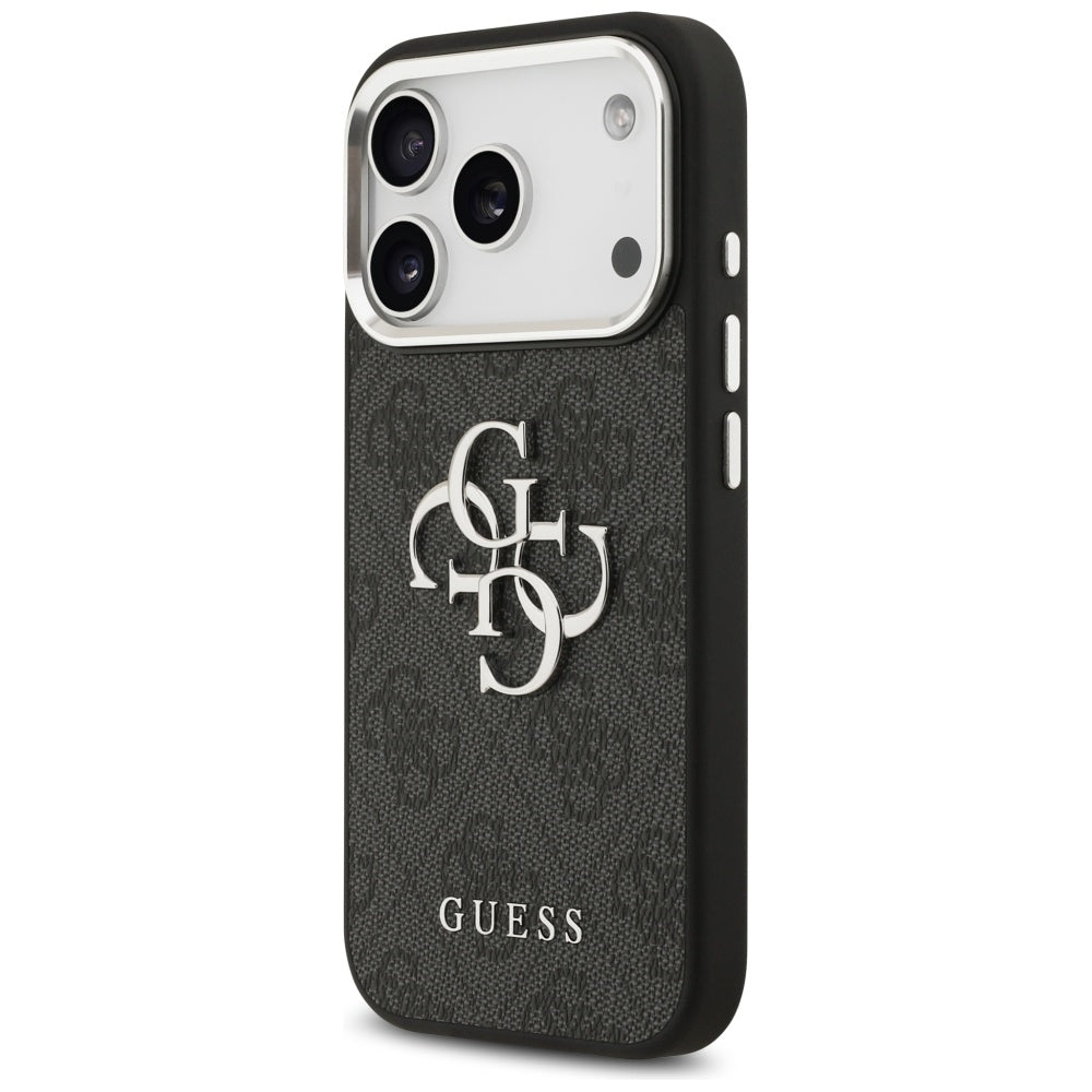 Deksel for Apple iPhone 17 Pro, Guess, Big 4G Logo Classic, Svart Sølv