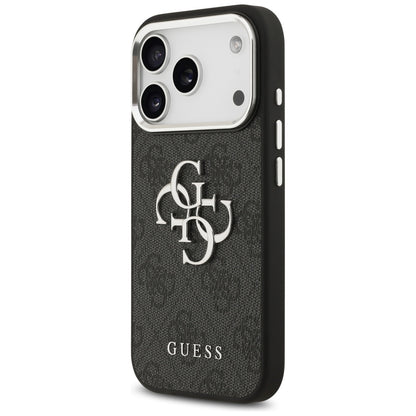 Deksel for Apple iPhone 17 Pro, Guess, Big 4G Logo Classic, Svart Sølv