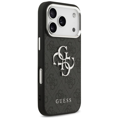 Deksel for Apple iPhone 17 Pro, Guess, Big 4G Logo Classic, Svart Sølv
