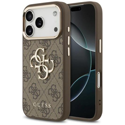 Deksel for Apple iPhone 17 Pro, Guess, Big 4G Logo Classic, Gylden Brun