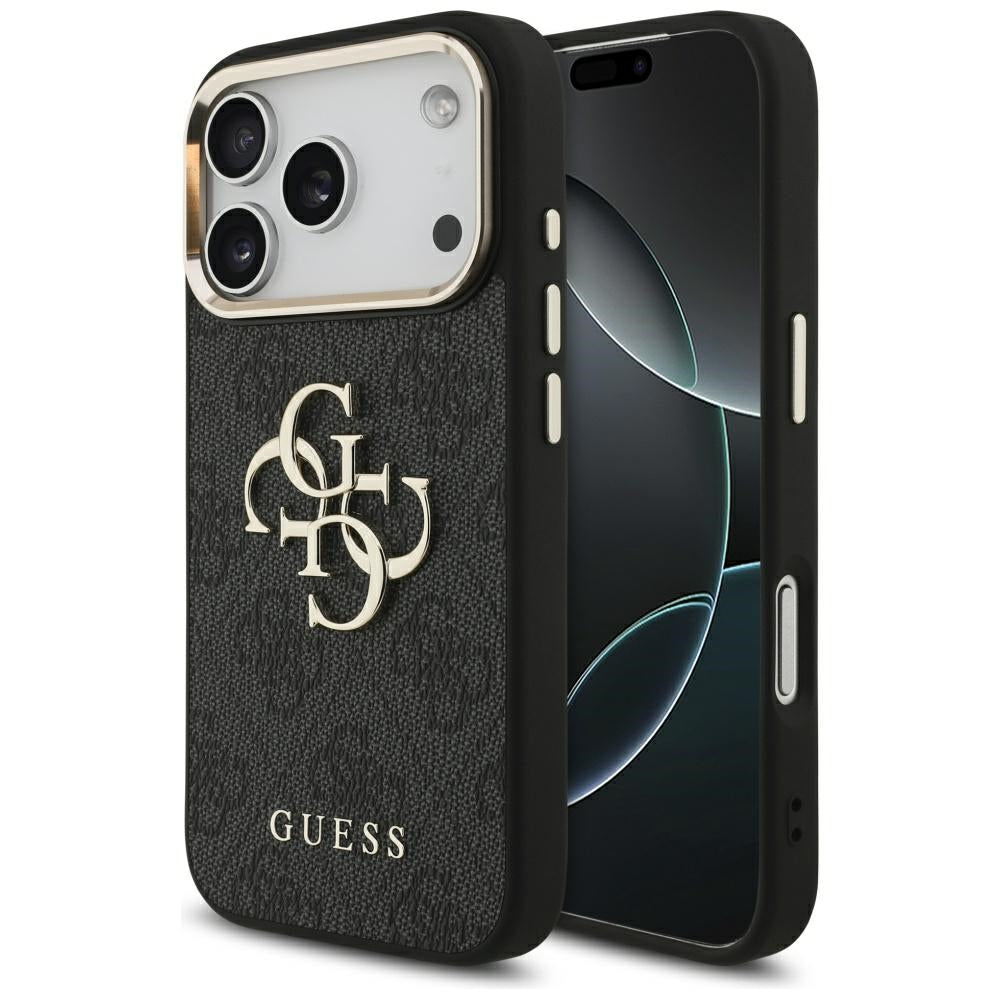 Deksel for Apple iPhone 17 Pro, Guess, Big 4G Logo Classic, Svart Gull