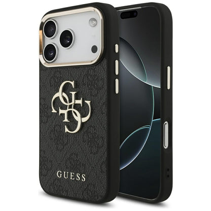 Deksel for Apple iPhone 17 Pro, Guess, Big 4G Logo Classic, Svart Gull
