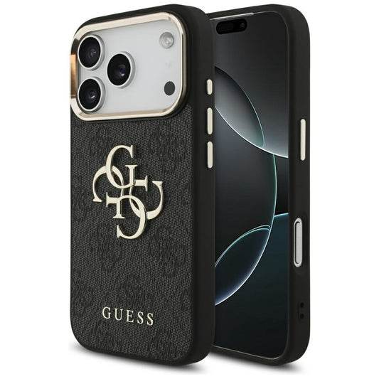 Deksel for Apple iPhone 17 Pro, Guess, Big 4G Logo Classic, Svart Gull