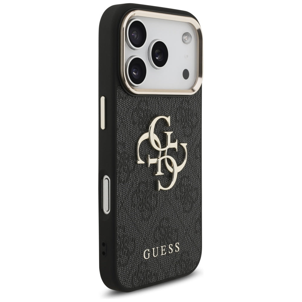 Deksel for Apple iPhone 17 Pro, Guess, Big 4G Logo Classic, Svart Gull
