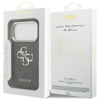 Deksel for Apple iPhone 17 Pro, Guess, Big 4G Logo Classic, Svart Gull