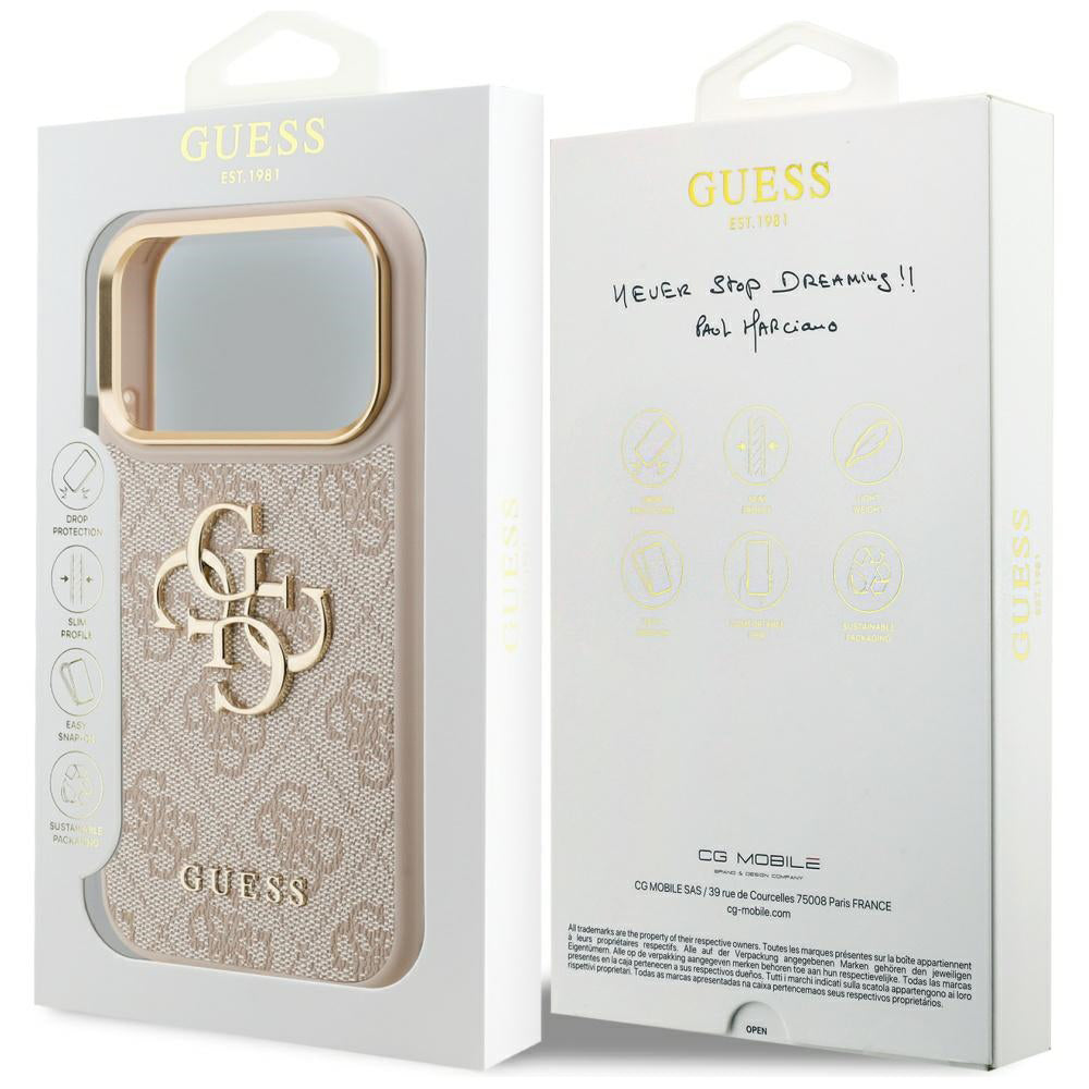 Deksel for Apple iPhone 17 Pro, Guess, Big 4G Logo Classic, Rosa Gull