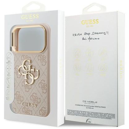 Deksel for Apple iPhone 17 Pro, Guess, Big 4G Logo Classic, Rosa Gull