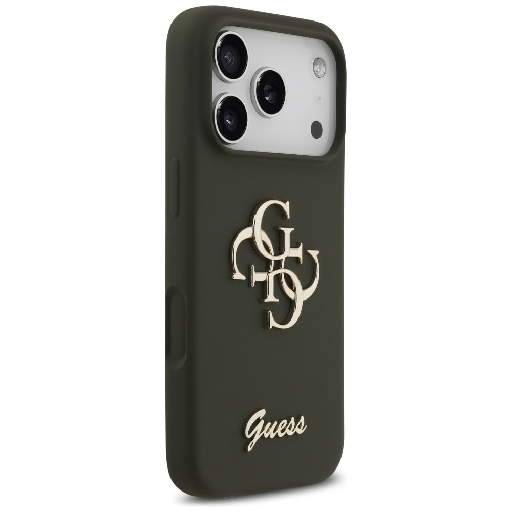 Deksel for Apple iPhone 17 Pro, Guess, Big 4G Script, Kaki