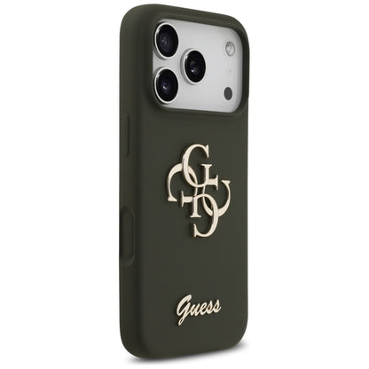 Deksel for Apple iPhone 17 Pro, Guess, Big 4G Script, Kaki