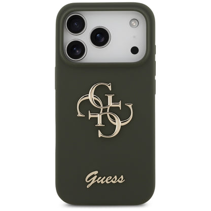 Deksel for Apple iPhone 17 Pro, Guess, Big 4G Script, Kaki