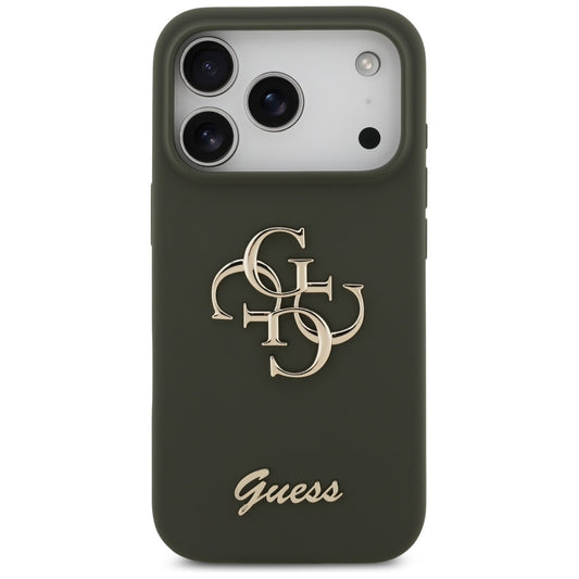 Deksel for Apple iPhone 17 Pro, Guess, Big 4G Script, Kaki