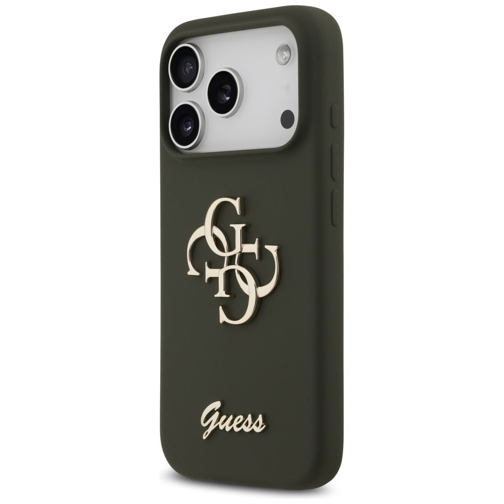 Deksel for Apple iPhone 17 Pro, Guess, Big 4G Script, Kaki