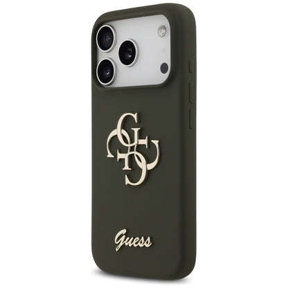 Deksel for Apple iPhone 17 Pro, Guess, Big 4G Script, Kaki