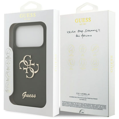 Deksel for Apple iPhone 17 Pro, Guess, Big 4G Script, Kaki
