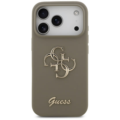 Deksel for Apple iPhone 17 Pro, Guess, Big 4G Script, Brun