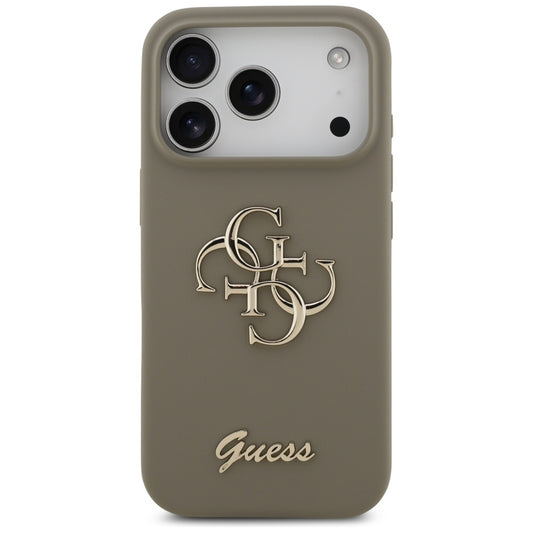 Deksel for Apple iPhone 17 Pro, Guess, Big 4G Script, Brun