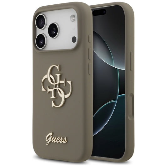 Deksel for Apple iPhone 17 Pro, Guess, Big 4G Script, Brun
