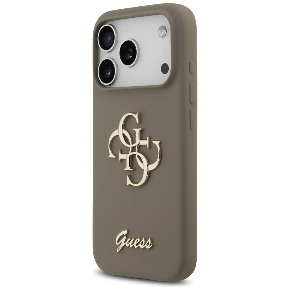 Deksel for Apple iPhone 17 Pro, Guess, Big 4G Script, Brun