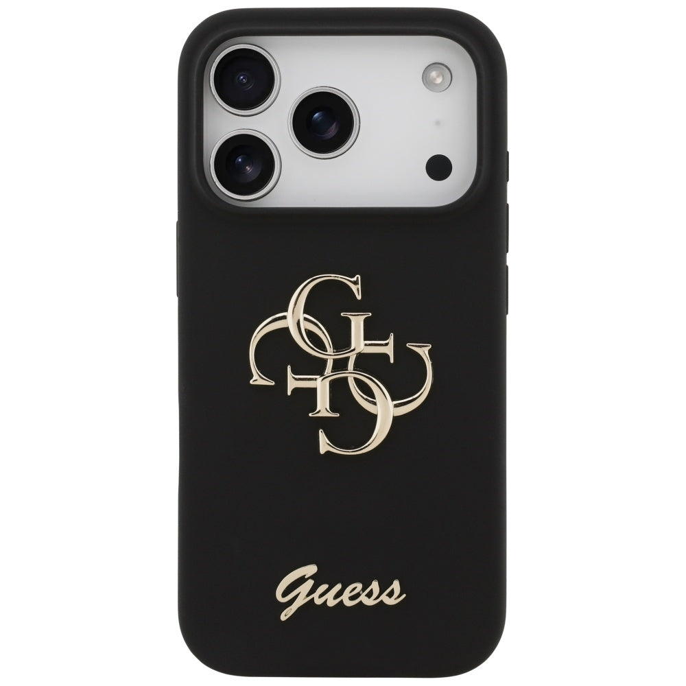 Deksel for Apple iPhone 17 Pro, Guess, Big 4G Script, Svart