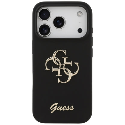 Deksel for Apple iPhone 17 Pro, Guess, Big 4G Script, Svart