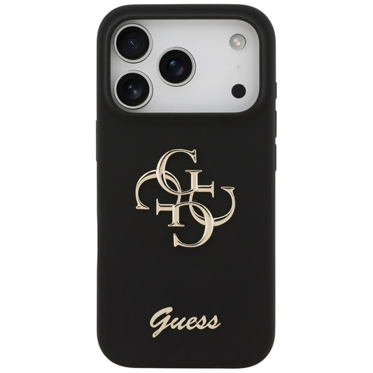 Deksel for Apple iPhone 17 Pro, Guess, Big 4G Script, Svart