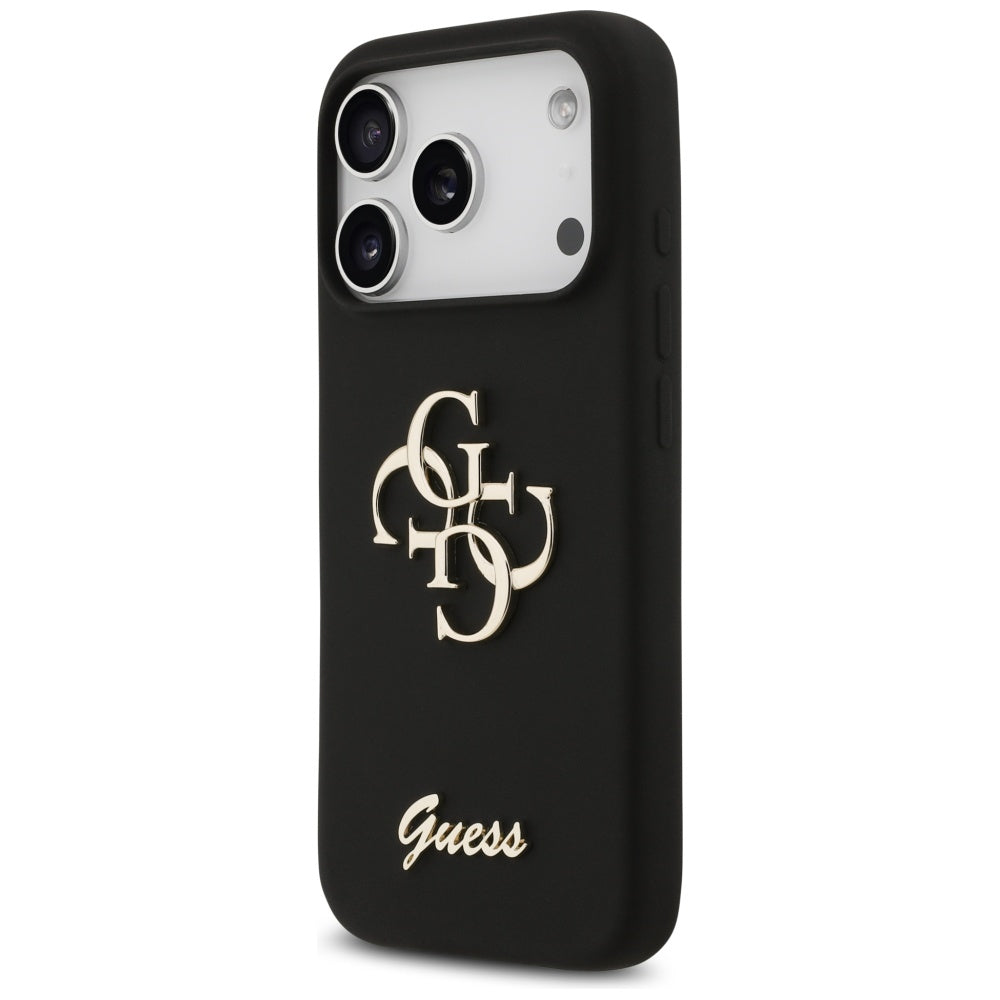 Deksel for Apple iPhone 17 Pro, Guess, Big 4G Script, Svart