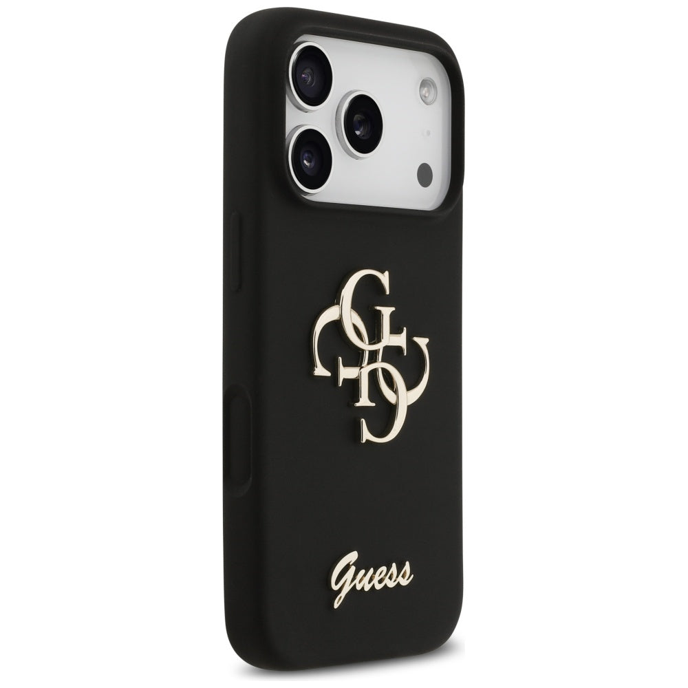 Deksel for Apple iPhone 17 Pro, Guess, Big 4G Script, Svart