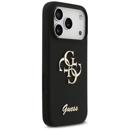Deksel for Apple iPhone 17 Pro, Guess, Big 4G Script, Svart