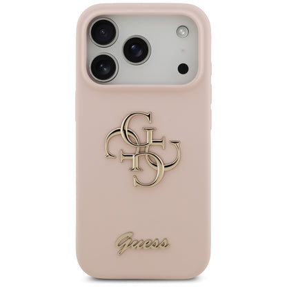 Deksel for Apple iPhone 17 Pro, Guess, Big 4G Script, Lys Rosa