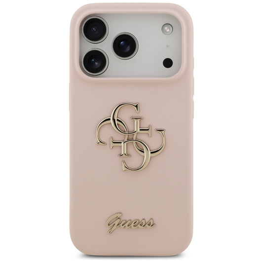 Deksel for Apple iPhone 17 Pro, Guess, Big 4G Script, Lys Rosa